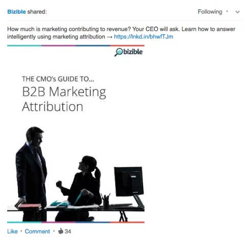Bizible's guide on B2B Marketing Attribution