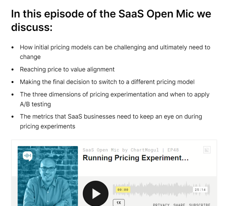 SaaS Open Mic podcast organized by Chart Mogul